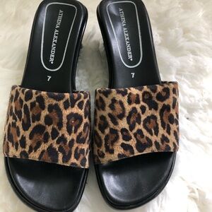 Leopard Print Wedge Sandals by Athena Alexander